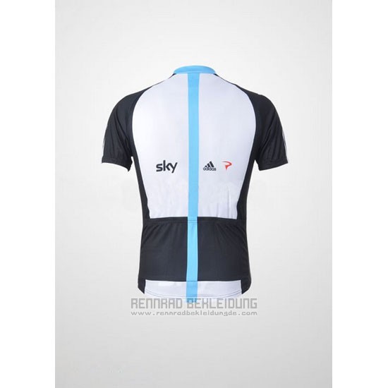 2011 Fahrradbekleidung Sky Shwarz und Azurblau Trikot Kurzarm und Tragerhose